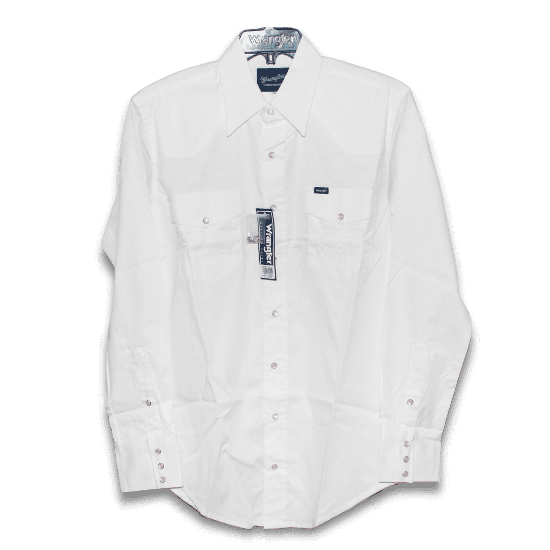 Camisa charra bordada en beige, vista frontal