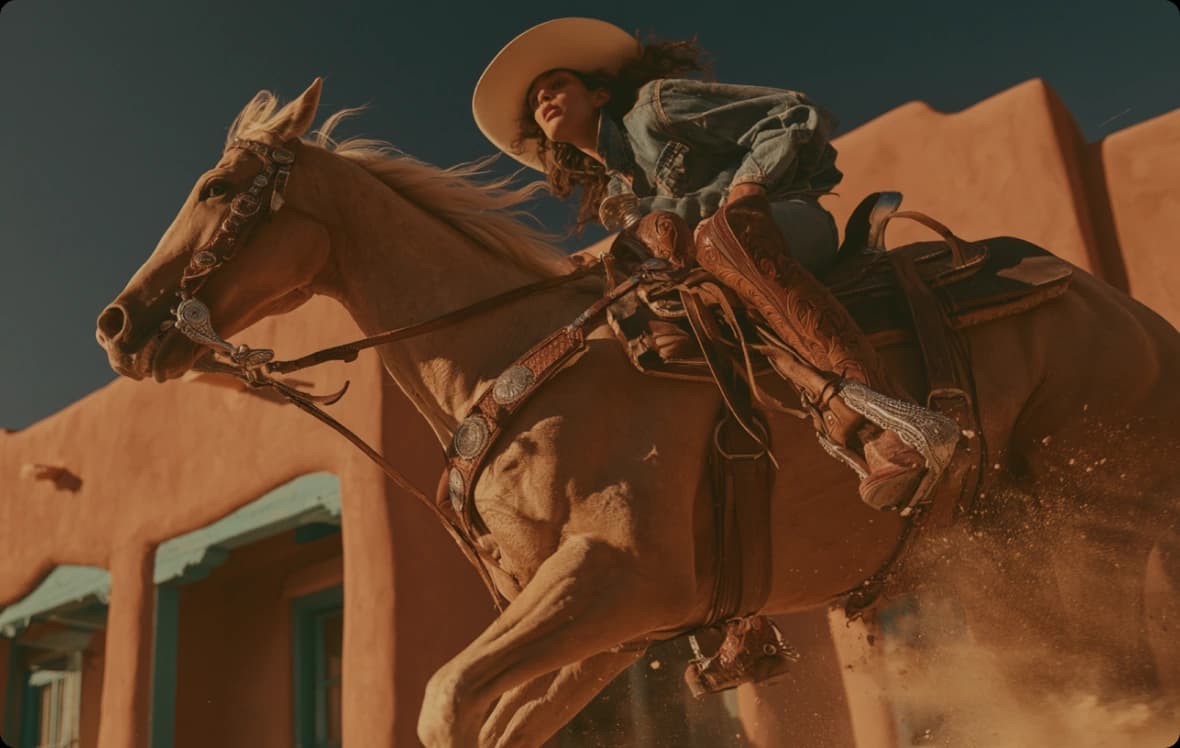 Charro a caballo en el campo