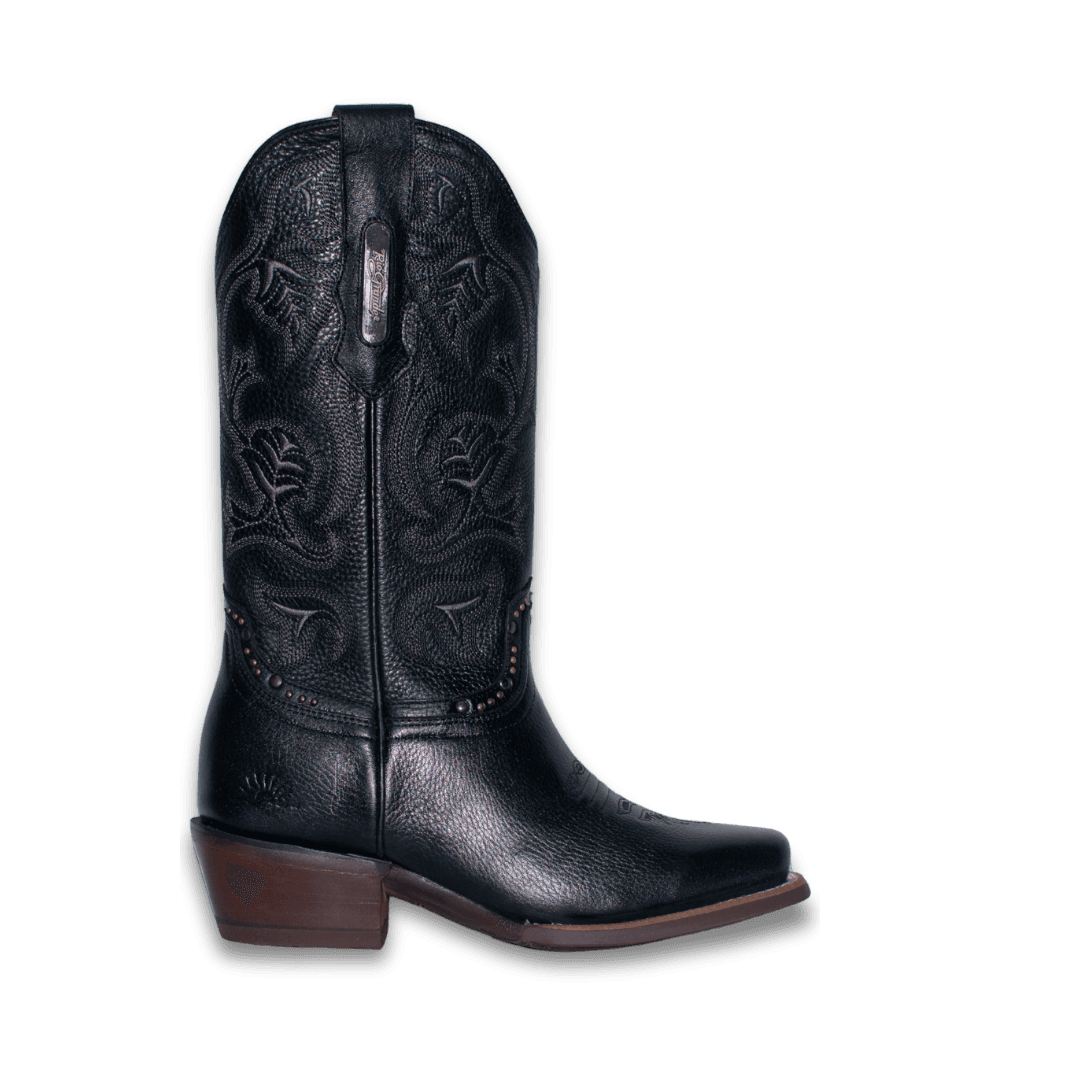 Bota Rio Grande Samantha en piel negra, vista lateral