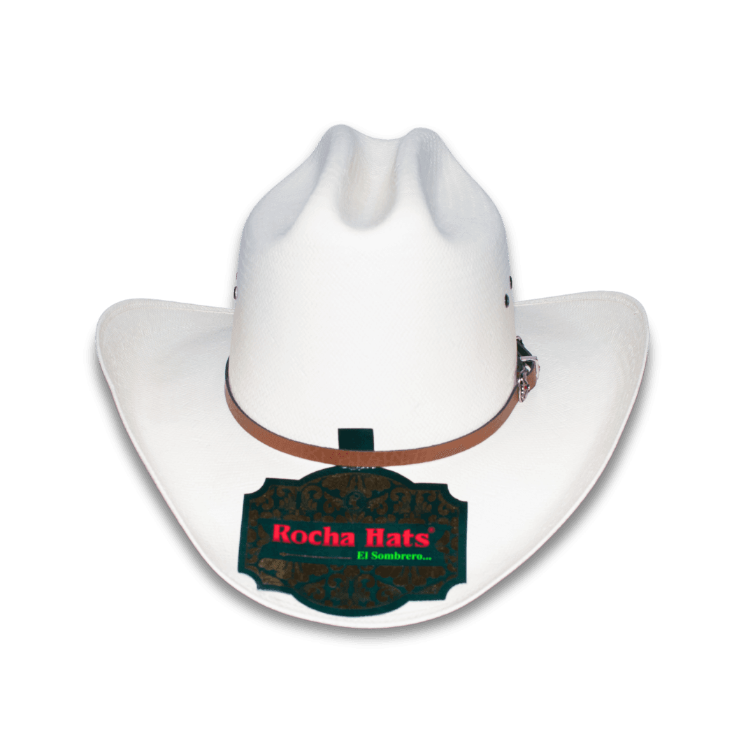 Sombrero Rocha Hats 30x Patrón blanco, vista de frente