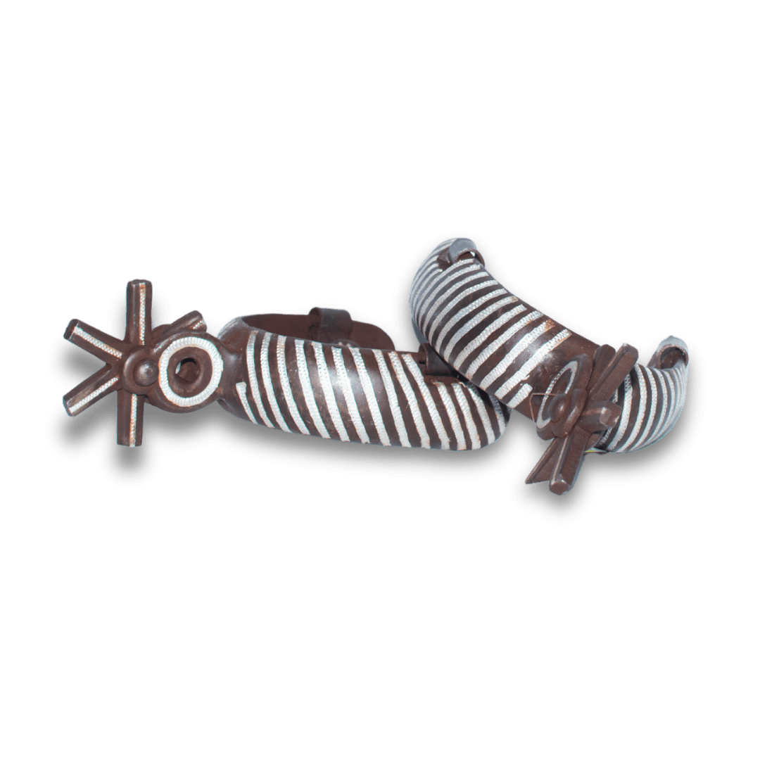 Espuelas charras oxidadas con franjas de aluminio